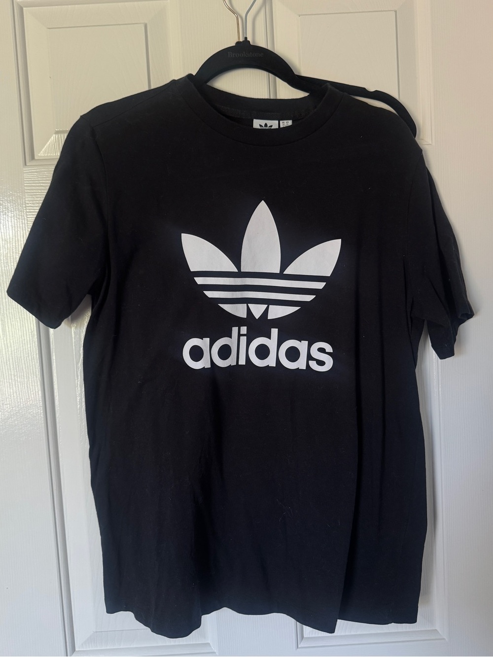 adidas Black Tee with White Trefoil Logo